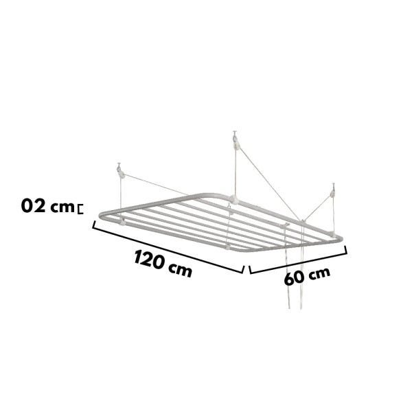 Varal De Teto Sekafácil Pintura Eletrostática Alumínio Médio – 60X120 Cm - 5
