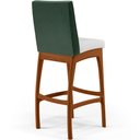 Ver mais imagens de Banqueta Alta Para Cozinha Sala De Jantar Fixa Mila B04 Facto Verde Musgo Corano Branco - Lyam Decor