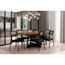 Ver imagem 1 de Mesa Sala Jantar Átria 160cm + 6 Cadeiras Lux Preto Carraro