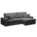 Ver imagem 1 de Sofá Retrátil Reclinável para Sala 3 Lugares 230cm Varsov F04 Veludo Cinza Escuro - Lyam Decor