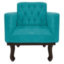 Ver mais imagens de Kit Diva Recamier Juliana 160cm Lado Esquerdo e 01 Poltrona Classic Suede Azul Turquesa - Amarena Mó