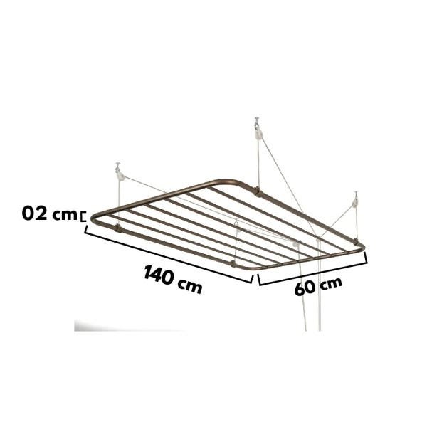 Varal De Teto Sekafácil Anodização Champagne Grande – 60X140 Cm - 5