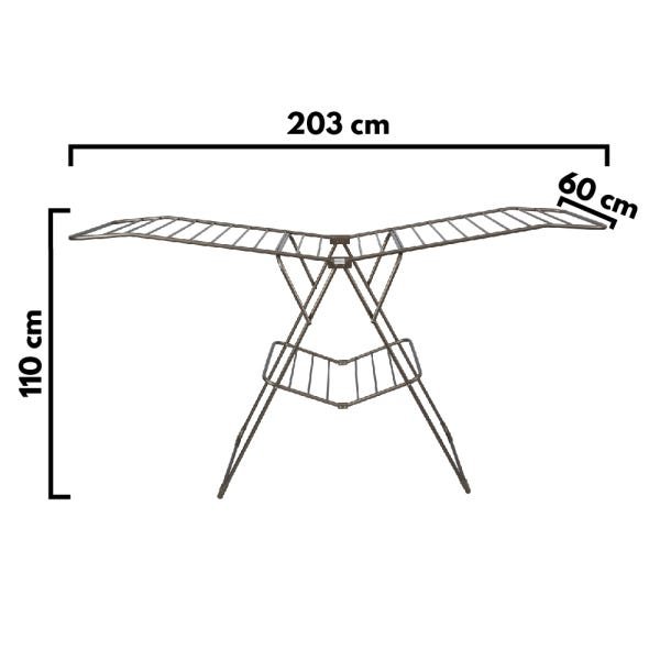 Varal De Chão Asa Delta Sekafácil Anodização Champagne Grande – 110X60X203 Cm - 8