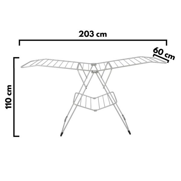 Varal De Chão Asa Delta Sekafácil Anodização Fosco Grande – 110X60X203 Cm - 7