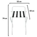 Ver imagem 5 de Suporte Para Mala Sekafácil Pintura Eletrostática Branca Tira em Nylon Preta Com Encosto -