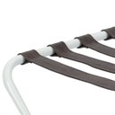 Ver imagem 3 de Suporte Para Mala Sekafácil Pintura Eletrostática Branca Tira em Couro Café Sem Encosto -