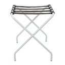 Ver imagem 1 de Suporte Para Mala Sekafácil Pintura Eletrostática Branca Tira em Couro Café Sem Encosto -