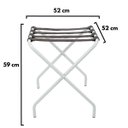 Ver imagem 5 de Suporte Para Mala Sekafácil Pintura Eletrostática Branca Tira em Couro Café Sem Encosto -