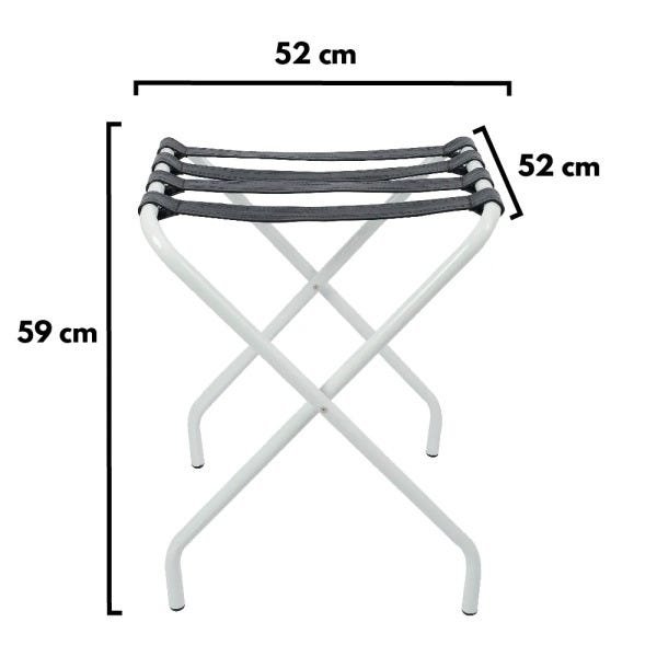 Suporte Para Mala Sekafácil Pintura Eletrostática Branca Tira em Couro Preta Sem Encosto - - 5