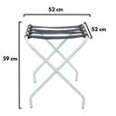 Ver imagem 5 de Suporte Para Mala Sekafácil Pintura Eletrostática Branca Tira em Couro Preta Sem Encosto -