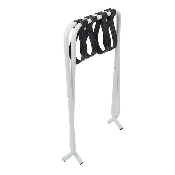Suporte Para Mala Sekafácil Pintura Eletrostática Branca Tira em Couro Preta Sem Encosto - - 4