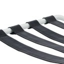 Ver imagem 3 de Suporte Para Mala Sekafácil Pintura Eletrostática Branca Tira em Couro Preta Sem Encosto -