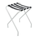 Ver imagem 2 de Suporte Para Mala Sekafácil Pintura Eletrostática Branca Tira em Couro Preta Sem Encosto -