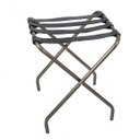 Ver imagem 2 de Suporte Para Mala Sekafácil Anodização Champagne Tira em Couro Preta Sem Encosto - 59X52X52 Cm