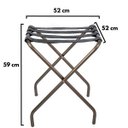 Ver imagem 5 de Suporte Para Mala Sekafácil Anodização Champagne Tira em Couro Preta Sem Encosto - 59X52X52 Cm