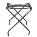 Ver imagem 1 de Suporte Para Mala Sekafácil Anodização Champagne Tira em Couro Café Sem Encosto - 59X52X52 Cm