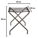 Ver imagem 5 de Suporte Para Mala Sekafácil Anodização Champagne Tira em Couro Café Sem Encosto - 59X52X52 Cm