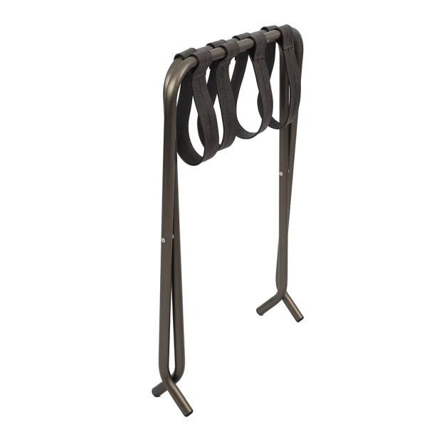 Suporte Para Mala Sekafácil Anodização Champagne Tira em Couro Café Sem Encosto - 59X52X52 Cm - 4