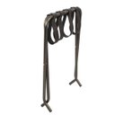 Ver imagem 4 de Suporte Para Mala Sekafácil Anodização Champagne Tira em Couro Café Sem Encosto - 59X52X52 Cm