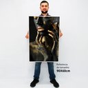 Ver imagem 2 de Quadro Decorativo Caixa Mulher Dourada Fashion Tacolado Moldura Caixa 3cm Madeira com Vidro 60 X 90c