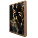 Ver imagem 1 de Quadro Decorativo Caixa Mulher Dourada Fashion Tacolado Moldura Caixa 3cm Madeira com Vidro 60 X 90c