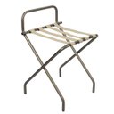 Ver imagem 2 de Suporte Para Mala Sekafácil Anodização Champagne Tira em Couro Bege Com Encosto - 74X52X52 Cm