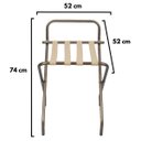 Ver imagem 5 de Suporte Para Mala Sekafácil Anodização Champagne Tira em Couro Bege Com Encosto - 74X52X52 Cm