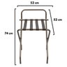 Suporte Para Mala Sekafácil Anodização Champagne Tira em Couro Café Com Encosto - 74X52X52 Cm - 5