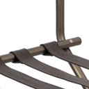 Ver imagem 4 de Suporte Para Mala Sekafácil Anodização Champagne Tira em Couro Café Com Encosto - 74X52X52 Cm