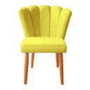 Ver imagem 2 de 4 Cadeiras Jantar Reforçada Decorativa Pétala Suede Amarelo