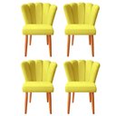 Ver imagem 1 de 4 Cadeiras Jantar Reforçada Decorativa Pétala Suede Amarelo