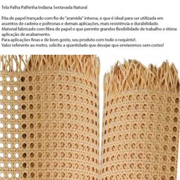 Tela Palha Palhinha 15 X 100 Cm Indiana Sextavada Celulose - 2