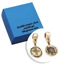 Ver imagem 3 de Pulseira com Berloque Folheado Ouro Medalha das Duas Cruzes