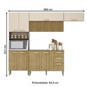 Ver imagem 4 de Armário de Cozinha com Balcão England 12 Portas 2 Gavetas Ripado 3d Freijó/vanilla - Pnr Móveis