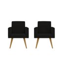 Ver imagem 1 de Kit 02 Poltronas Decorativas Nina Cadeira Escritório Recepção Preto