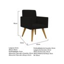 Ver imagem 3 de Kit 02 Poltronas Decorativas Nina Cadeira Escritório Recepção Preto