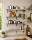 Ver imagem 3 de Kit 4 Prateleiras Inox de Parede 100x20cm Aço Inox Escovado