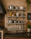 Ver imagem 1 de Kit 4 Prateleiras Inox de Parede 100x20cm Aço Inox Escovado