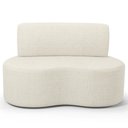 Ver imagem 3 de Sofá 2 Lugares Orgânico para Sala de Estar Living Larissa L02 Linho Champagne - Lyam Decor