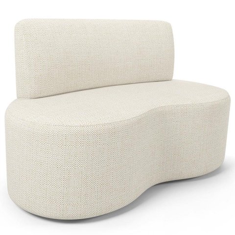 Sofá 2 Lugares Orgânico para Sala de Estar Living Larissa L02 Linho Champagne - Lyam Decor