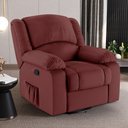Ver imagem 6 de Poltrona do Papai Reclinável Sala de Cinema Madrid Glider Manual Giratória Massagem USB PU Vermelho 