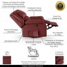 Poltrona do Papai Reclinável Sala de Cinema Madrid Glider Manual Giratória Massagem USB PU Vermelho  - 3
