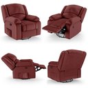Ver imagem 7 de Poltrona do Papai Reclinável Sala de Cinema Madrid Glider Manual Giratória Massagem USB PU Vermelho 