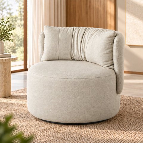 Poltrona Giratória Estofada Design Orgânico Lizzy Espresso Móveis