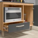 Ver imagem 3 de Balcão de Cozinha Fit 1 Porta e 1 Gaveta Freijó/chumbo com Tampo Mdp para Cooktop - Nicioli