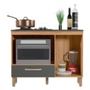 Ver imagem 4 de Balcão de Cozinha Fit 1 Porta e 1 Gaveta Freijó/chumbo com Tampo Mdp para Cooktop - Nicioli