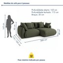 Ver imagem 3 de Sofá Cama Modular Orgânico Retrátil 4 Lugares com Almofadas 280cm Malibu