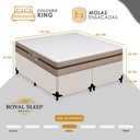 Ver imagem 4 de Cama Box King Bipartido Sintético + Colchão Molas Ensacadas Royal Sleep Bioclassic 193x203x59 Cor:
