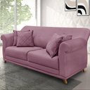 Ver imagem 5 de Sofá Decorativo 220cm 3 Lugares com 4 Almofadas Armstrong Veludo Uva - Gran Belo