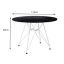 Ver imagem 2 de Conjunto Jantar Eames De Ferro Branco Tampo Redondo 110cm Preto 4 Cadeiras Preta